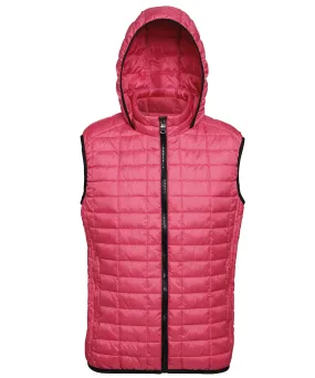 Honeycomb hooded gilet | Red