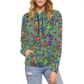 Indigenous Paisley - Dark Sea Hoodie for Women (USA Size)