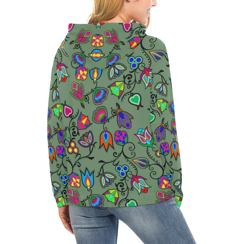 Indigenous Paisley - Dark Sea Hoodie for Women (USA Size)