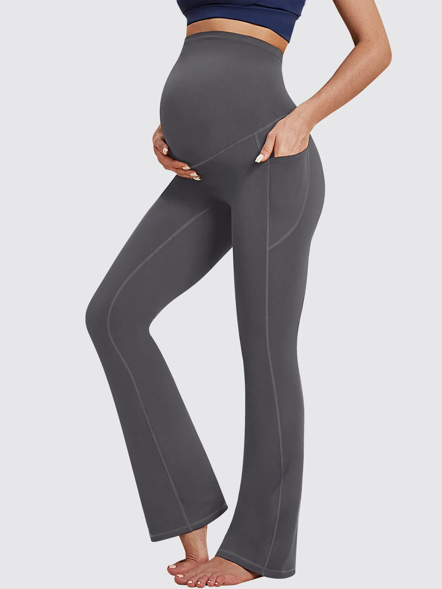 IUGA HeatLab® Fleece Lined Bootcut Maternity Pants with Pockets