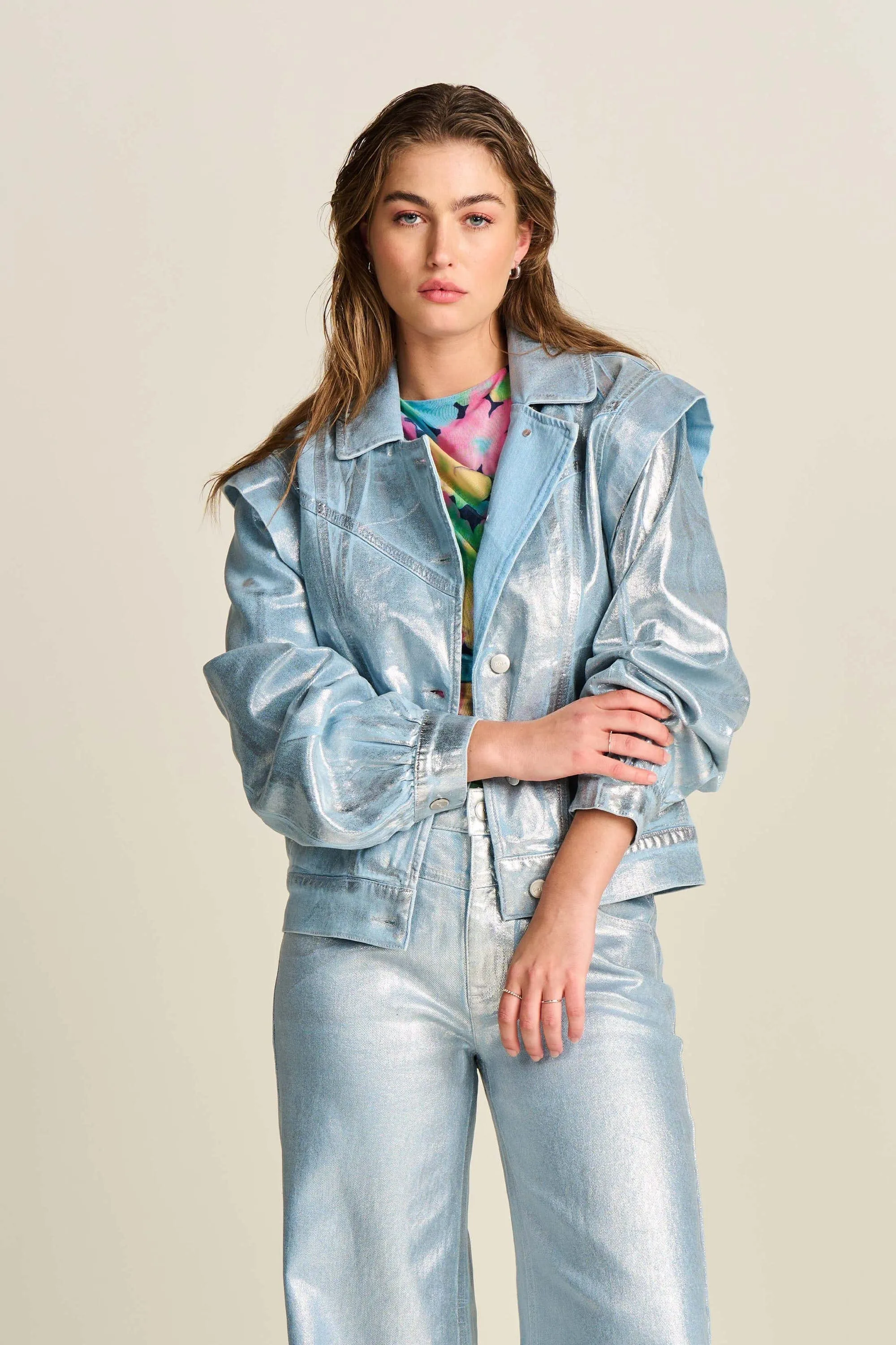 JACKET - Denim Metallic