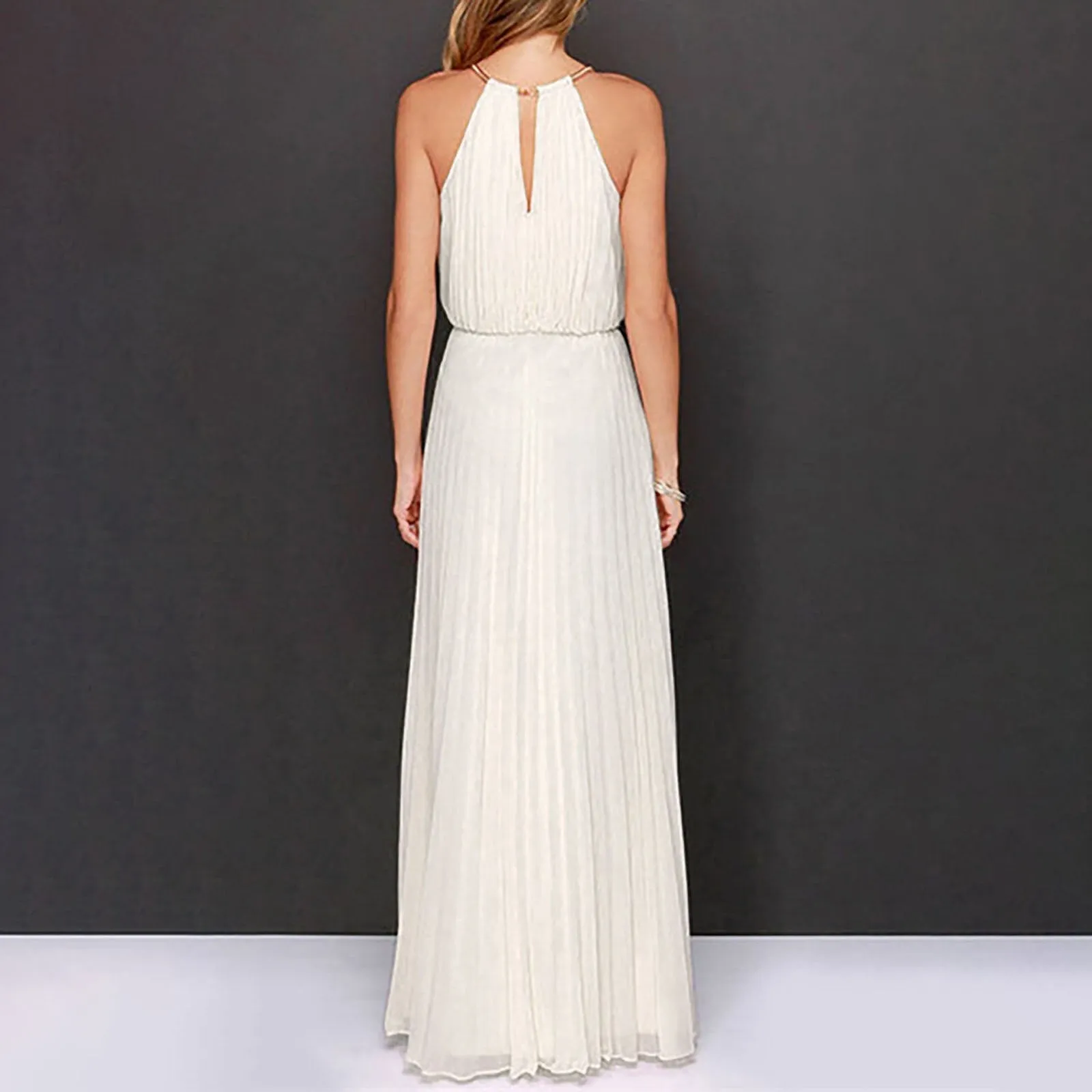 JuliaFashion - 2024 Sleeveless Elegant Mesh Maxi Dress