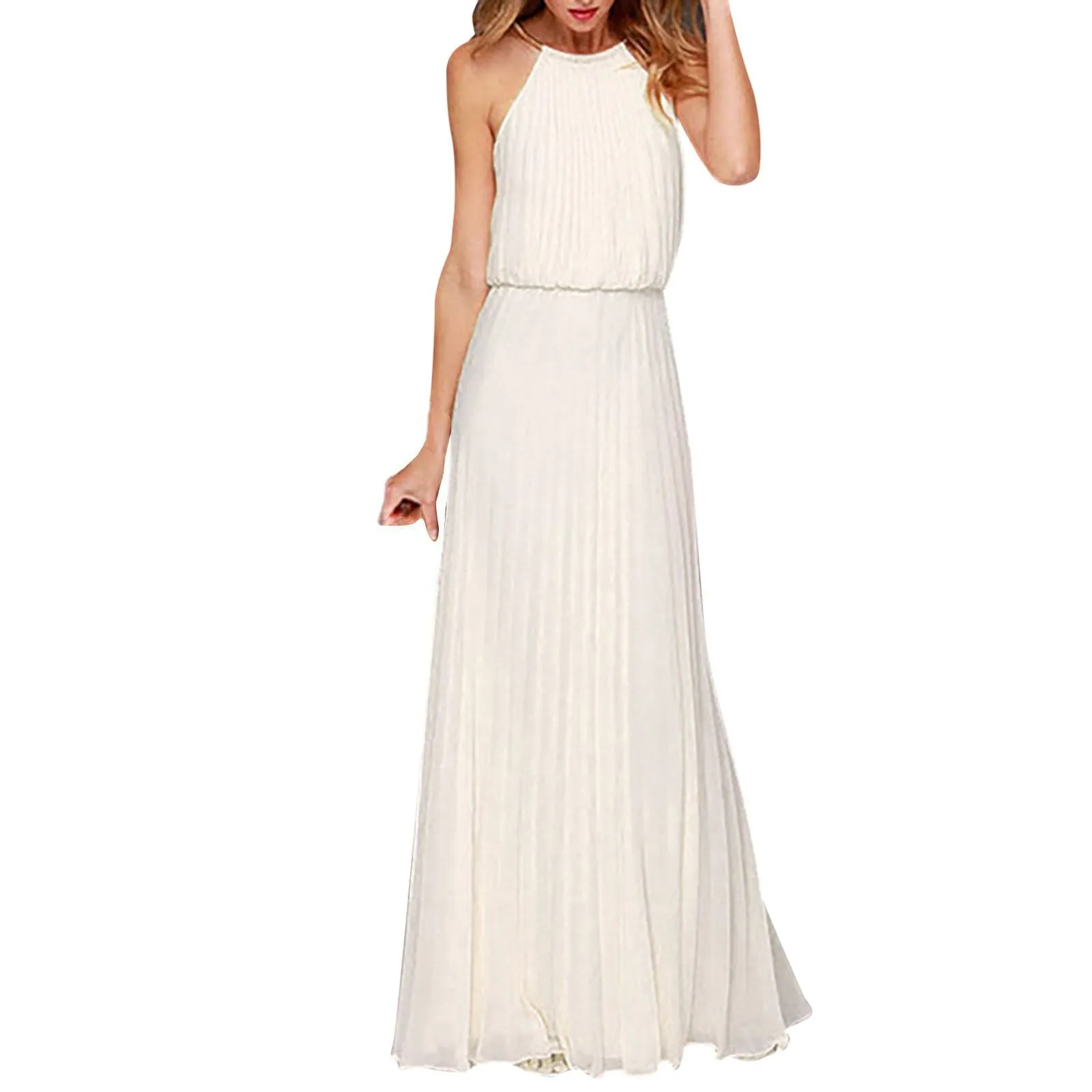 JuliaFashion - 2024 Sleeveless Elegant Mesh Maxi Dress