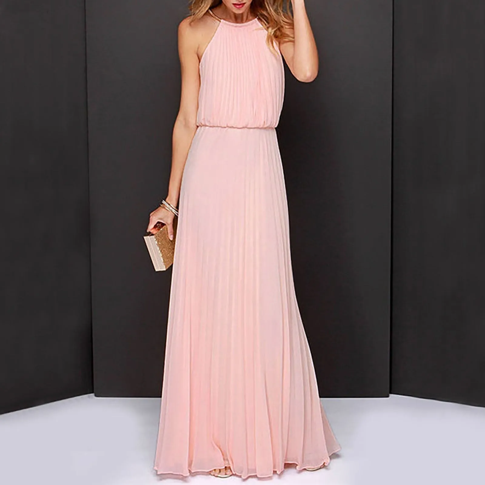 JuliaFashion - 2024 Sleeveless Elegant Mesh Maxi Dress