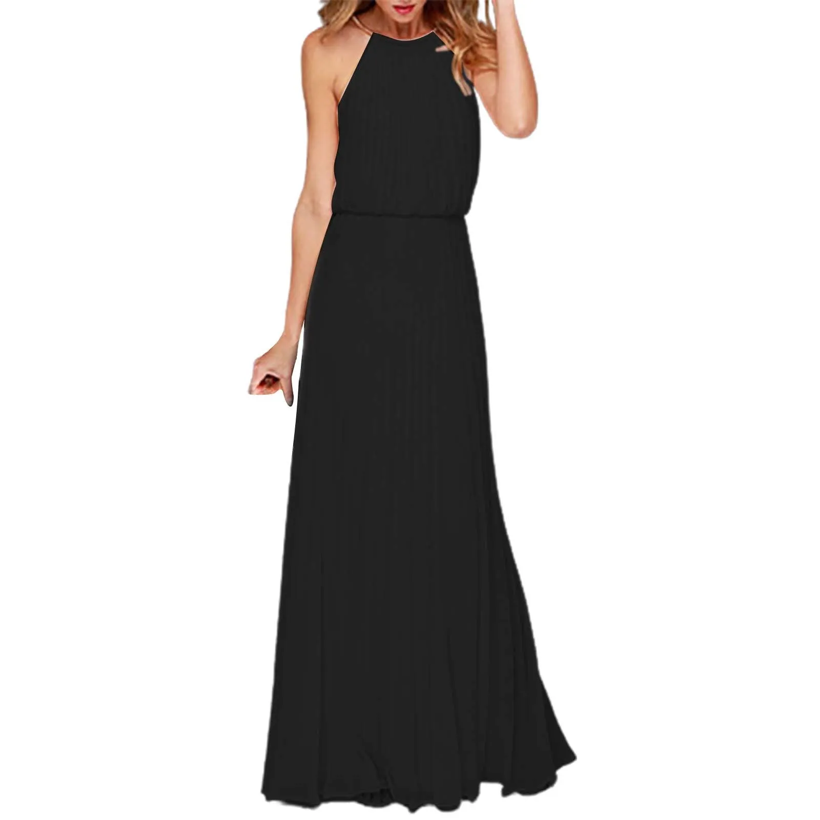 JuliaFashion - 2024 Sleeveless Elegant Mesh Maxi Dress