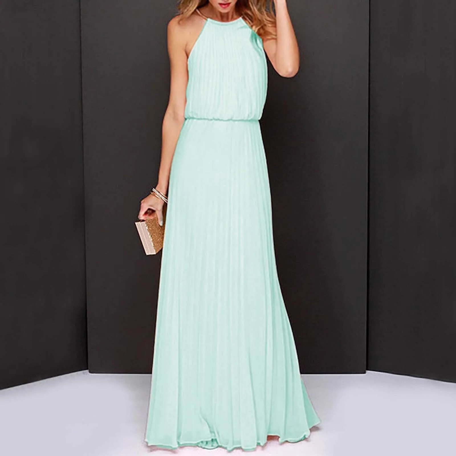 JuliaFashion - 2024 Sleeveless Elegant Mesh Maxi Dress