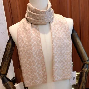 KNIT CASHMERE SCARF CAMEL BROWN MIX WHITE  619591