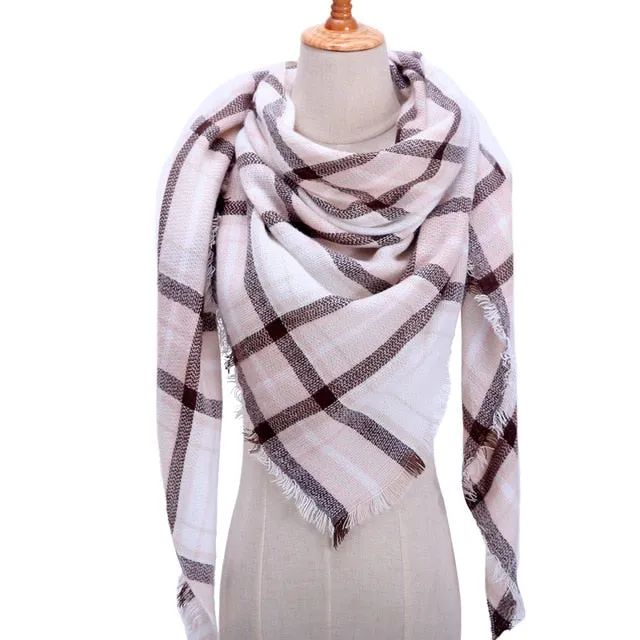 Knitted Women Plaid Scarf  - For Spring /Autumn/Winter