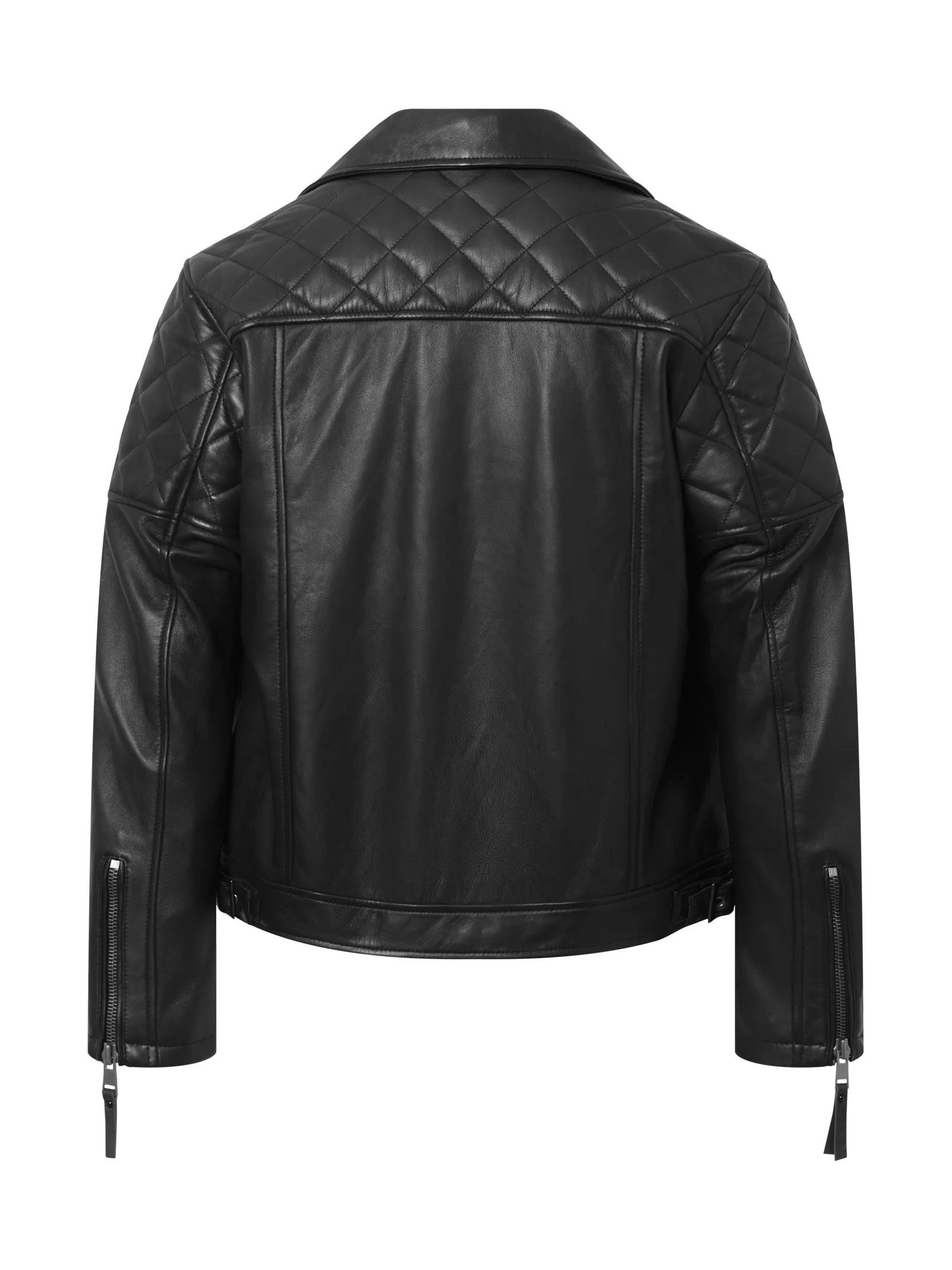 Leather Quilted Biker Jacket