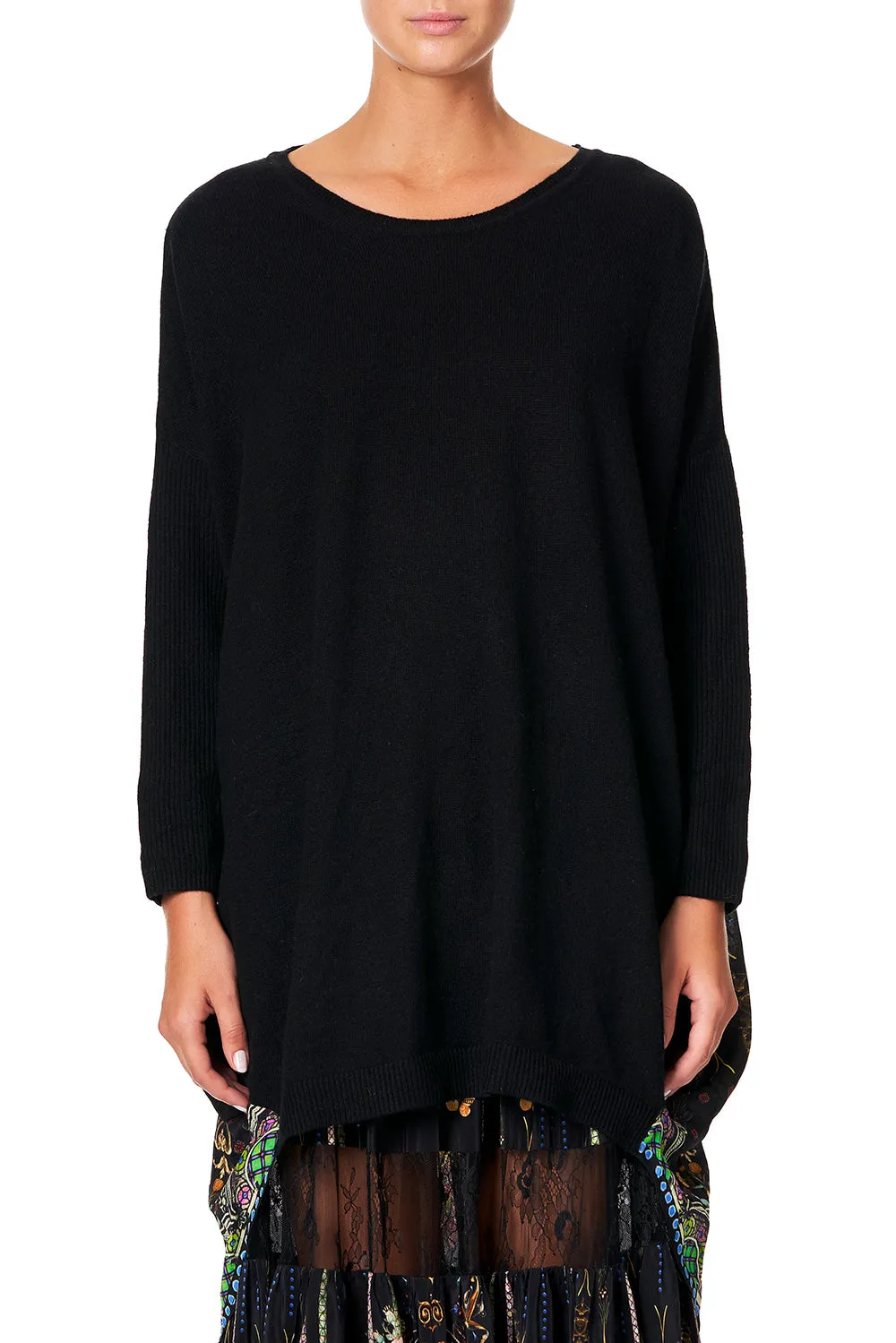 LONG SLEEVE JUMPER WITH PRINT BACK REBELLE REBELLE