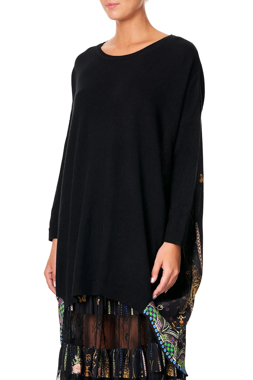 LONG SLEEVE JUMPER WITH PRINT BACK REBELLE REBELLE