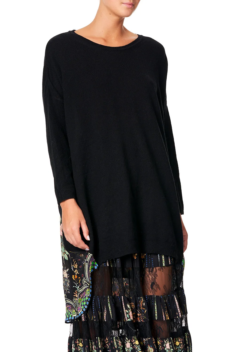 LONG SLEEVE JUMPER WITH PRINT BACK REBELLE REBELLE