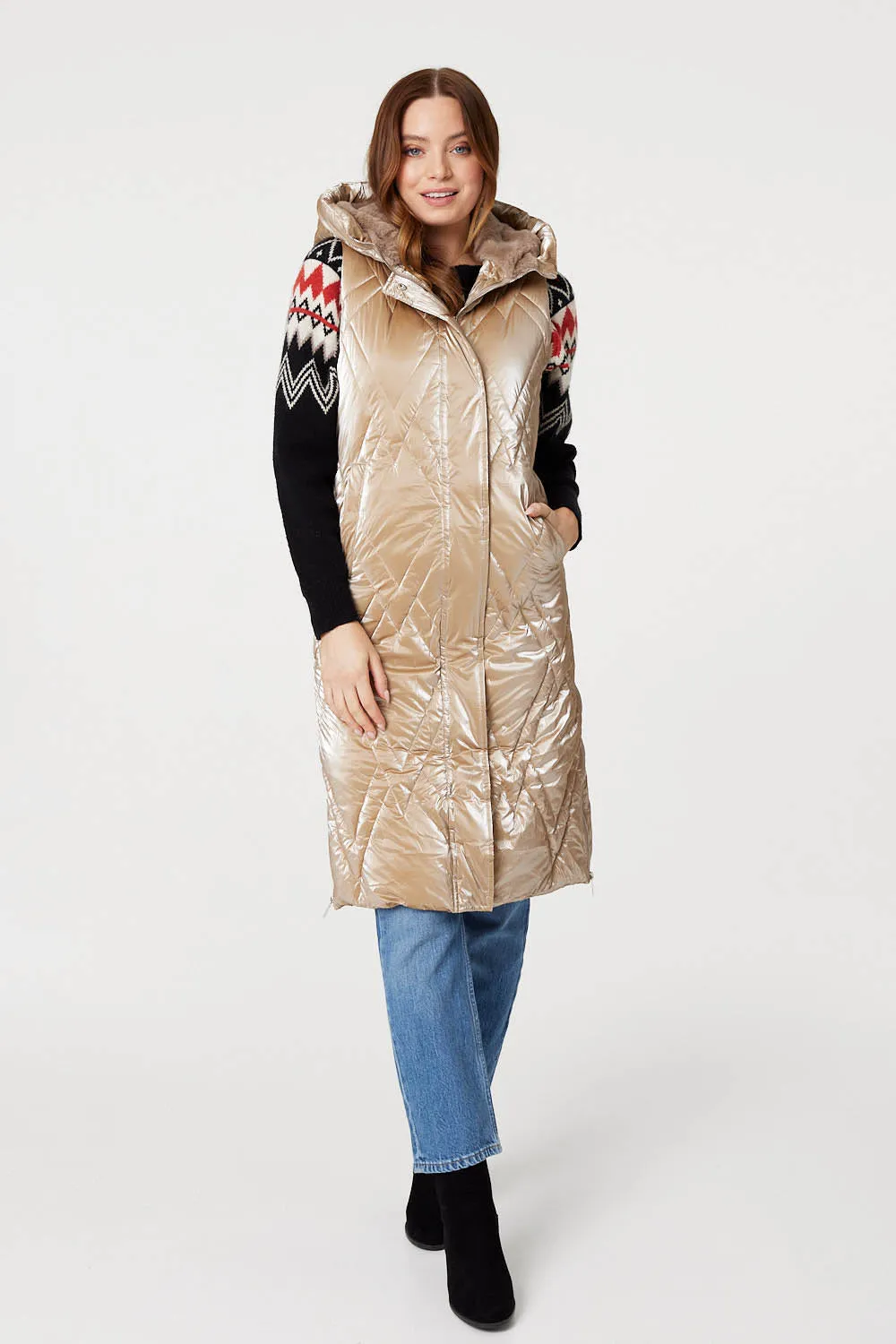 Longline Hooded Puffer Vest