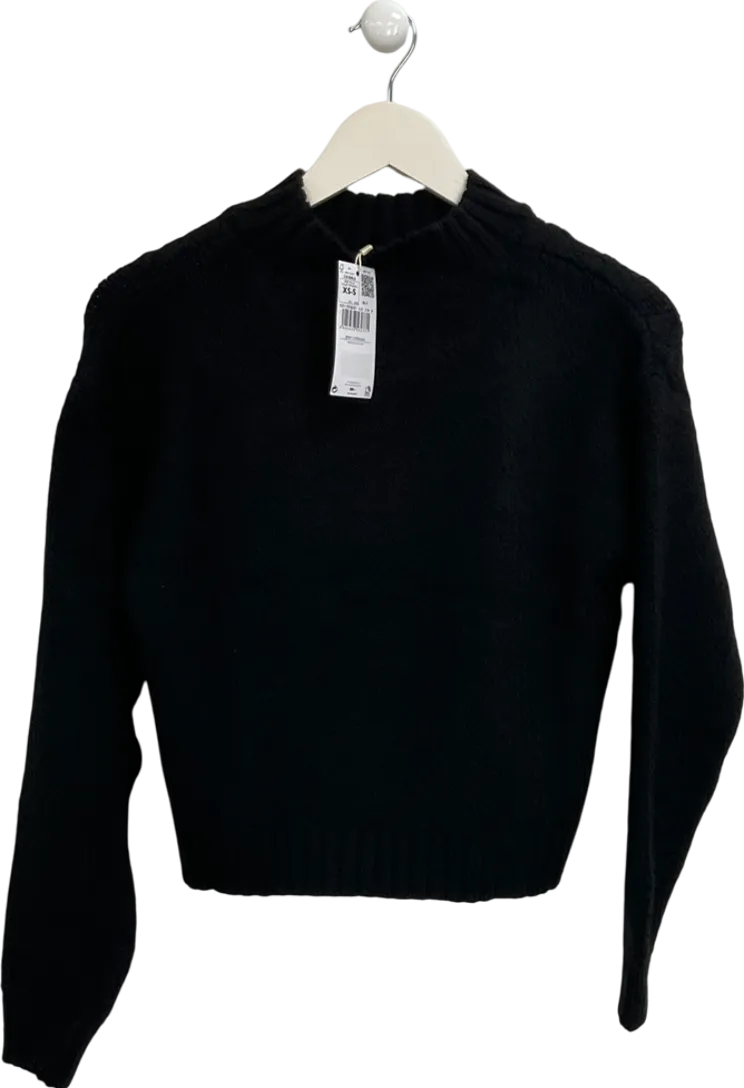 MANGO Black Super soft Cable Knit Jumper UK XS/S