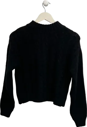 MANGO Black Super soft Cable Knit Jumper UK XS/S