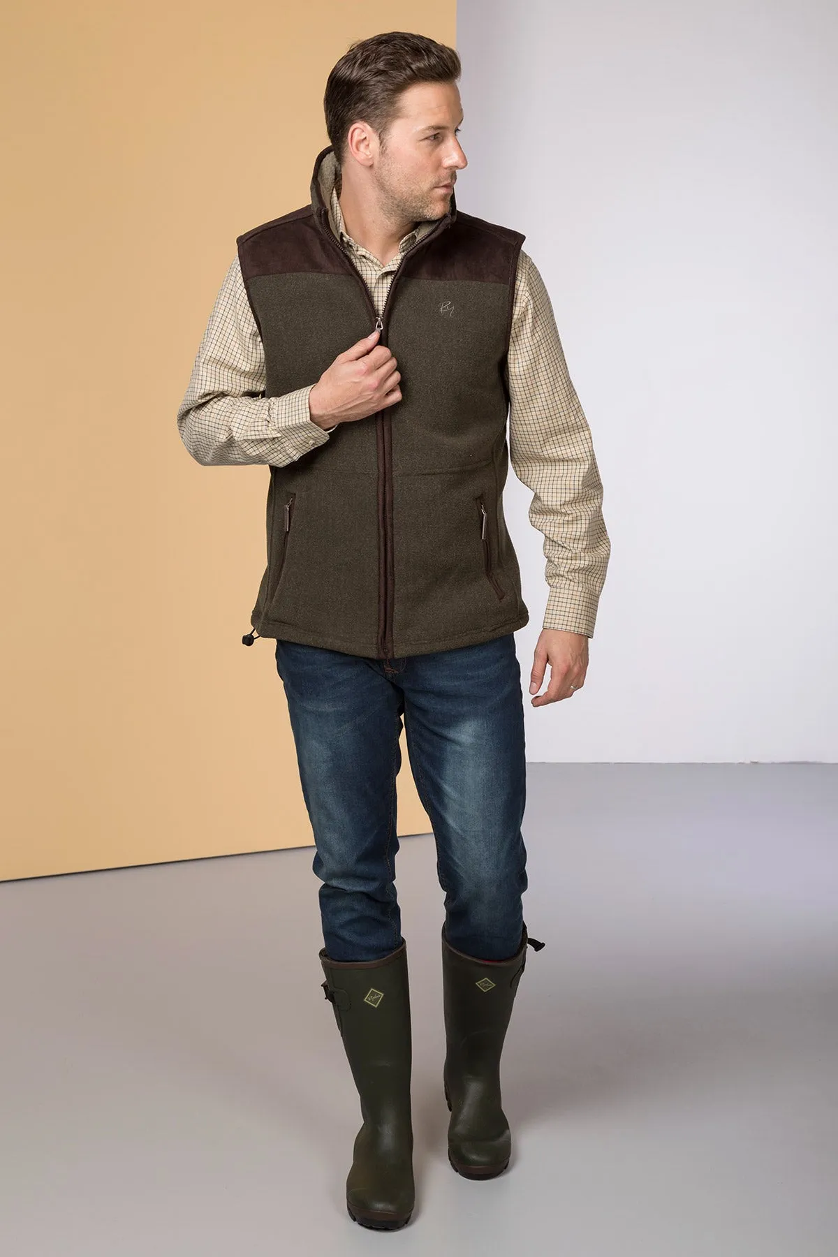 Men's Garton Fleece Gilet Ry Motif