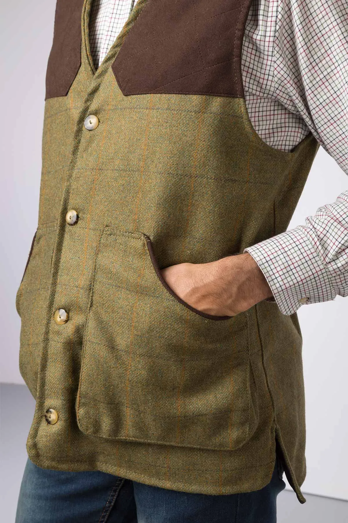 Men's Tweed Shooting Waistcoat - Danby