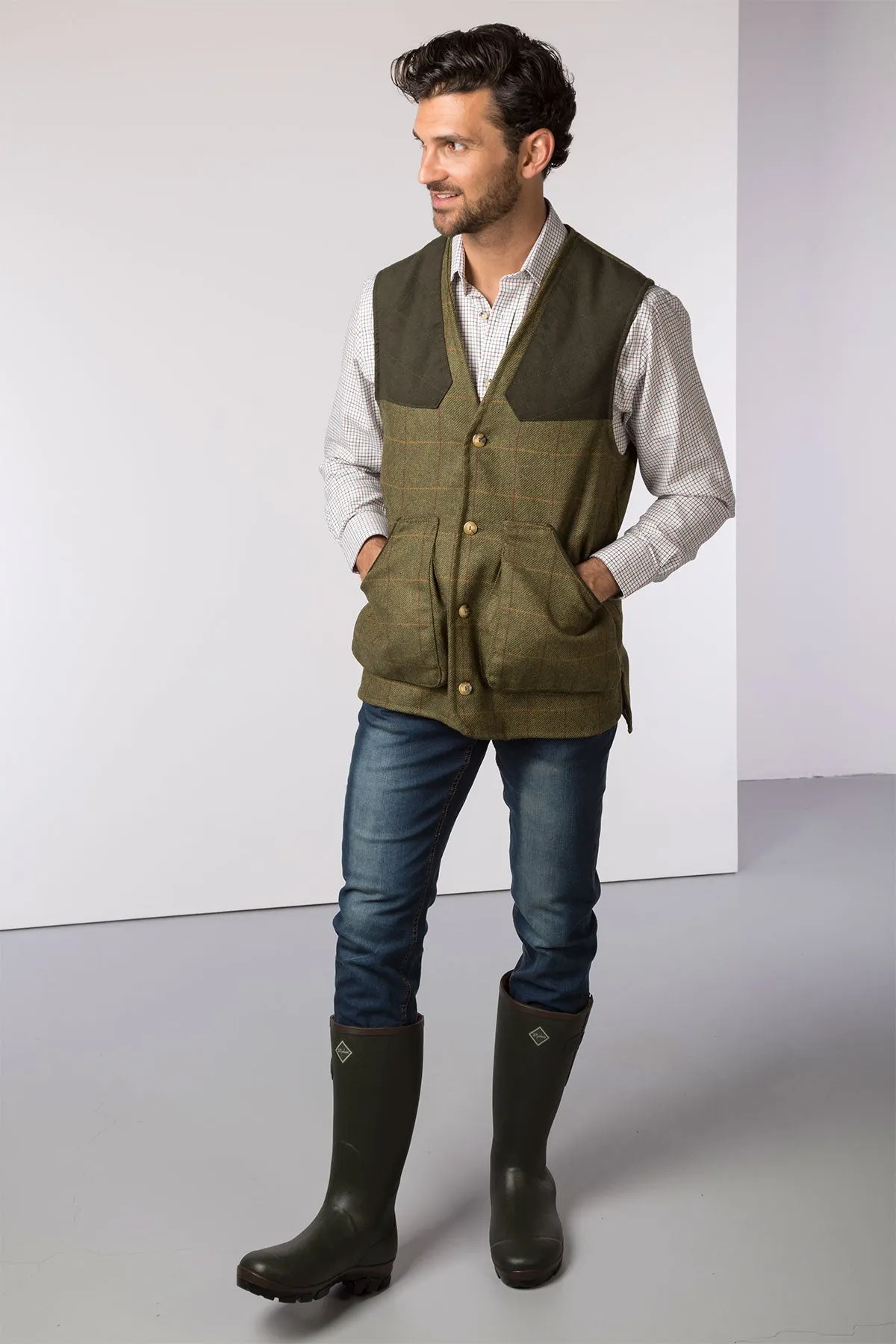 Men's Tweed Shooting Waistcoat - Danby