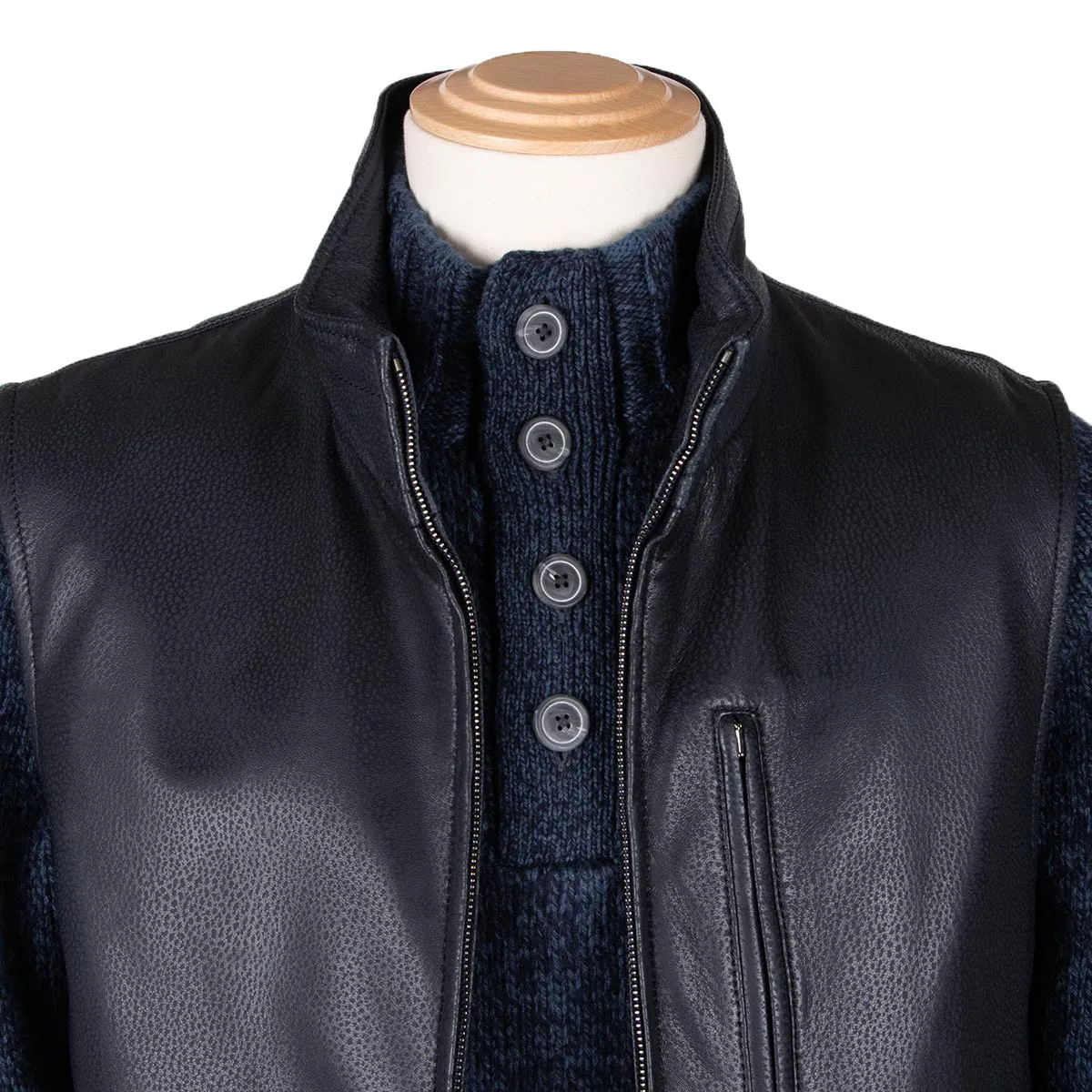 Midnight Blue Calf Leather Gilet