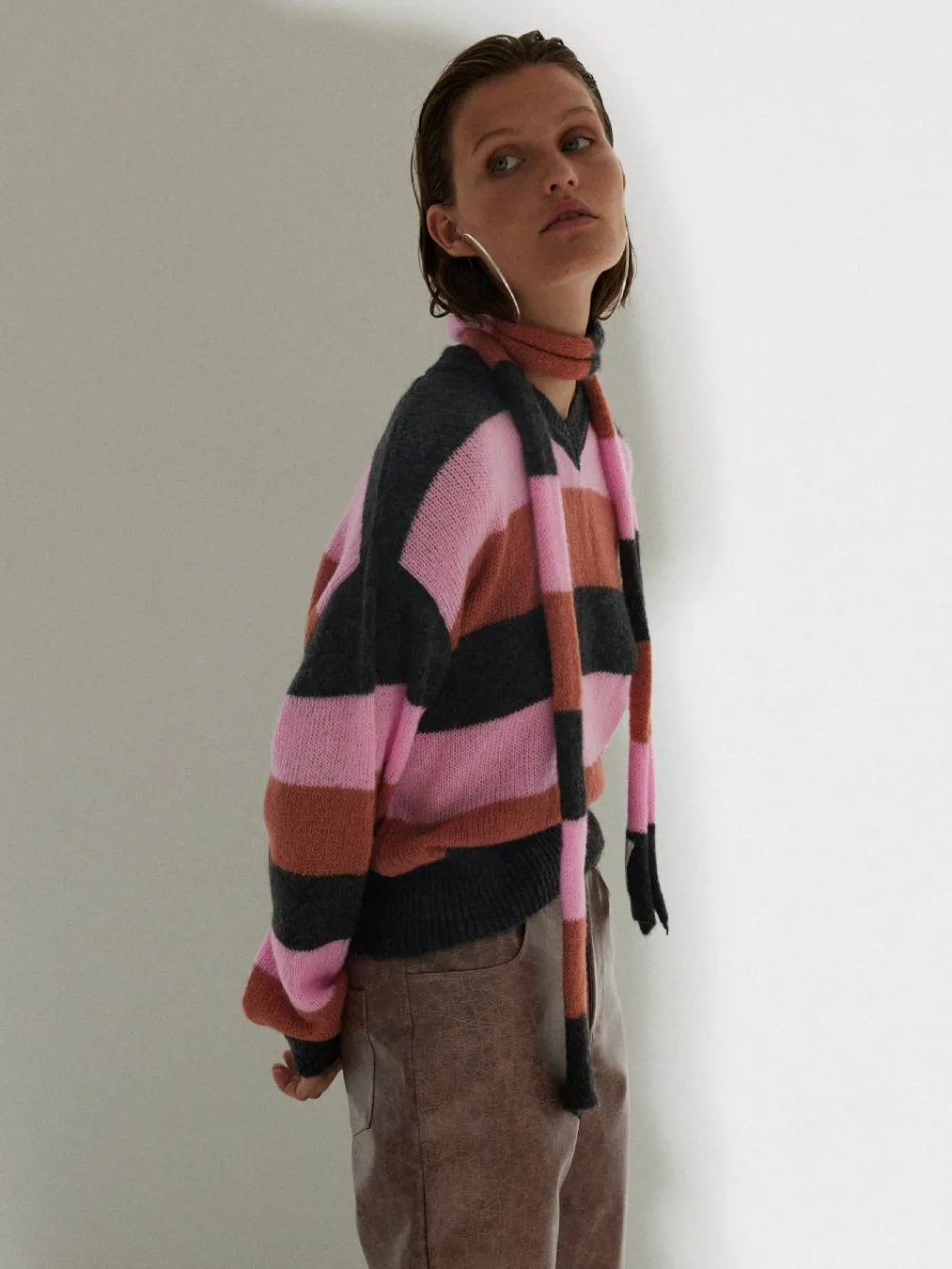 Nancy Stripe Knit Scarf