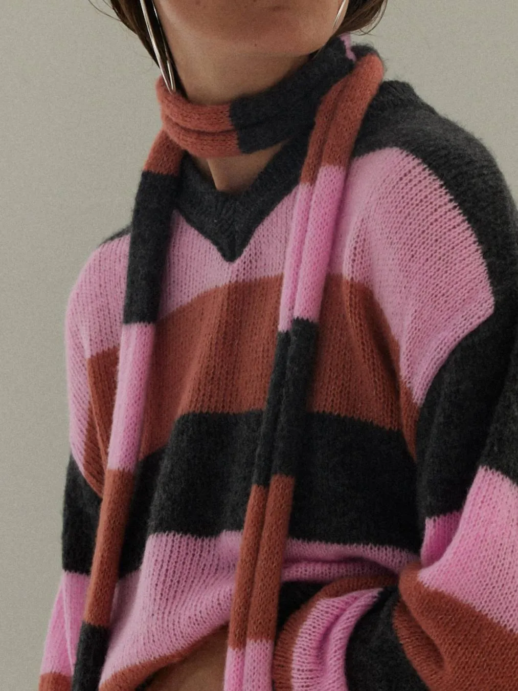 Nancy Stripe Knit Scarf