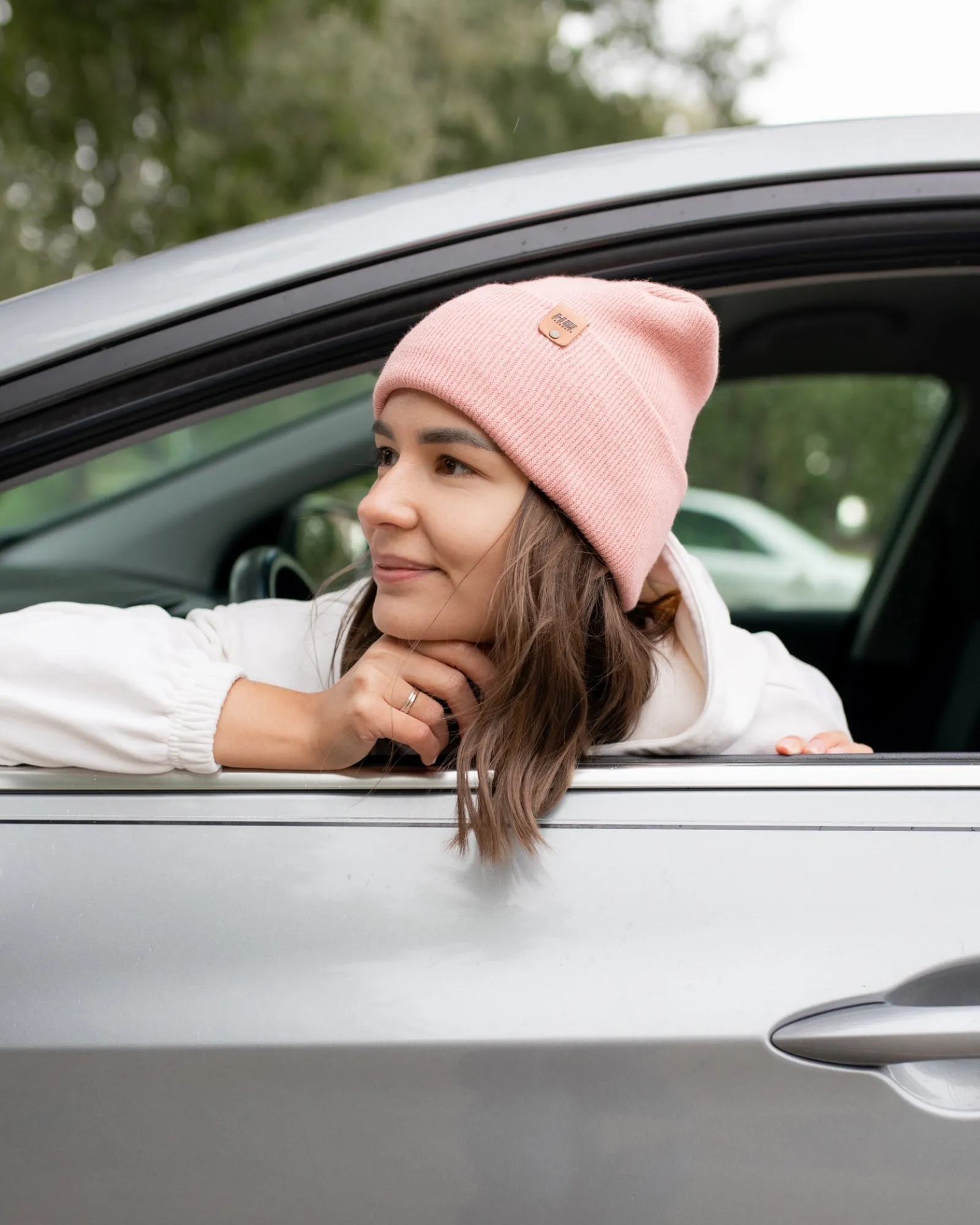 NEW HAAKWEAR Theta-Stitch Cuffed Beanie - Designed and Made in USA (Patent Pending Design) - Pearl Pink