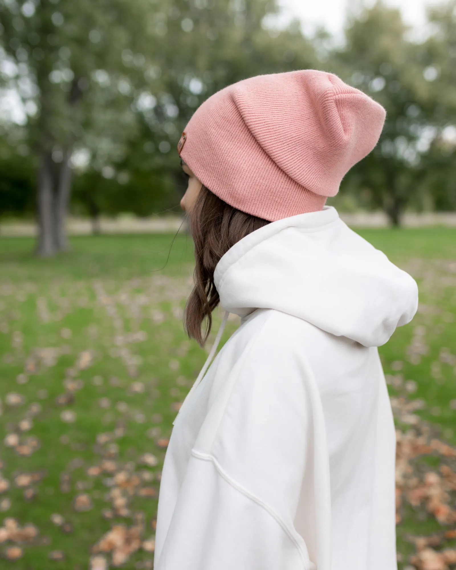 NEW HAAKWEAR Theta-Stitch Cuffed Beanie - Designed and Made in USA (Patent Pending Design) - Pearl Pink