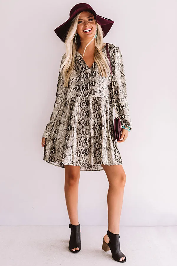 NYC Sights Snake Print Shift Dress