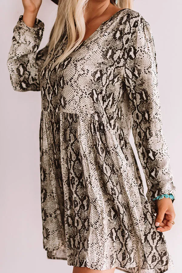 NYC Sights Snake Print Shift Dress