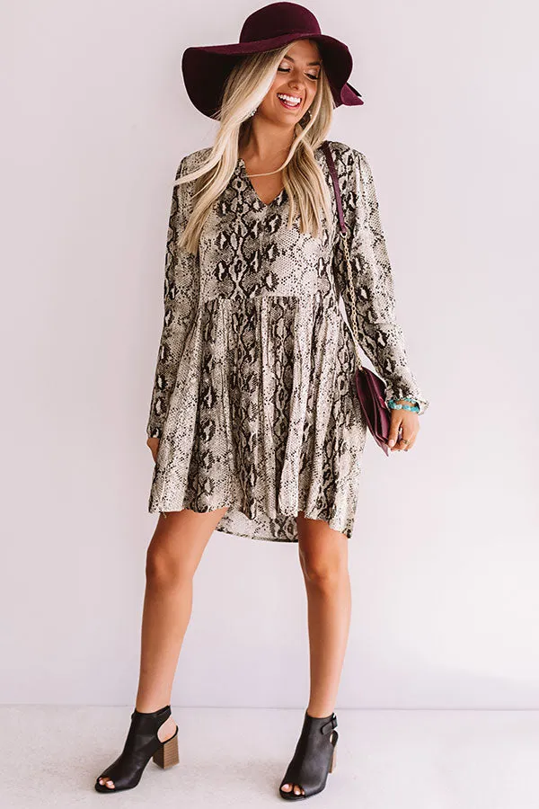 NYC Sights Snake Print Shift Dress