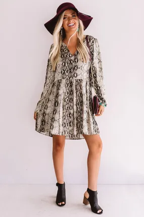 NYC Sights Snake Print Shift Dress