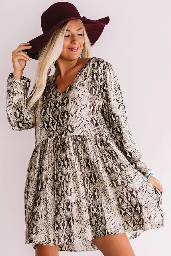 NYC Sights Snake Print Shift Dress