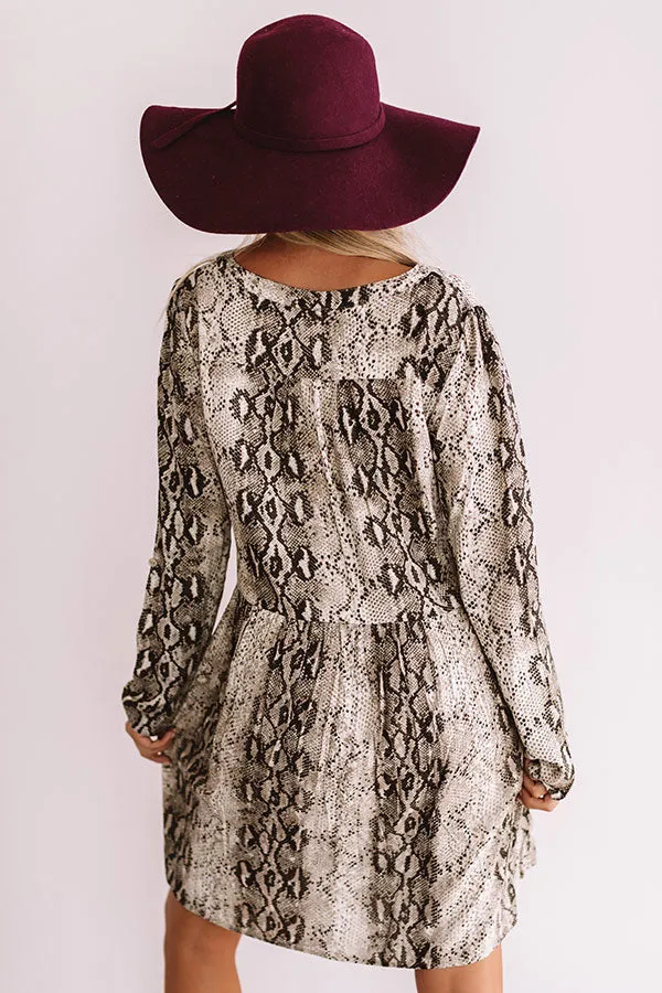 NYC Sights Snake Print Shift Dress