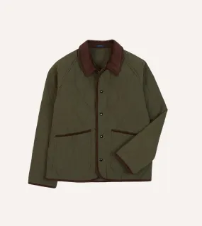 Olive Quilted Nylon Jacket