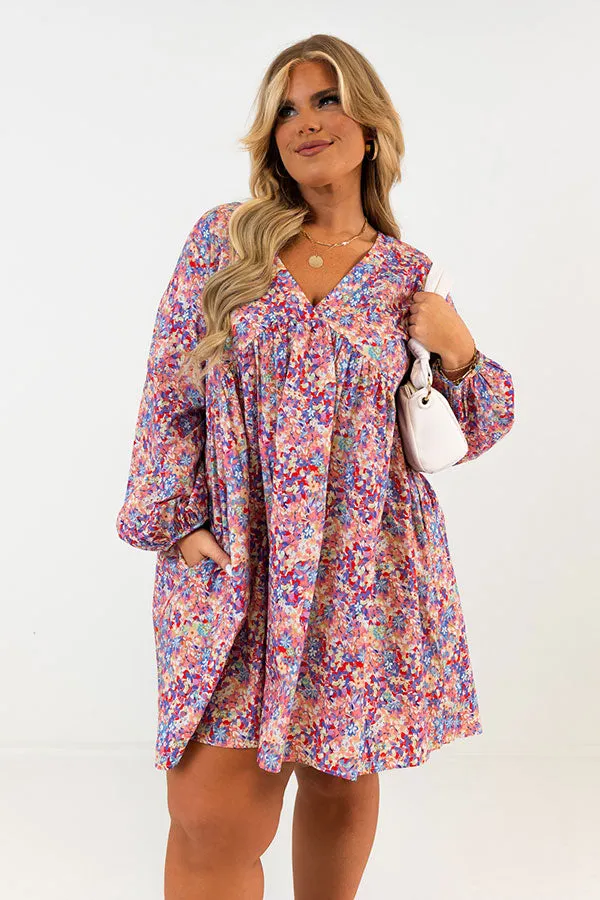 Party in Galveston Babydoll Dress in Blooming Dahlia Curves