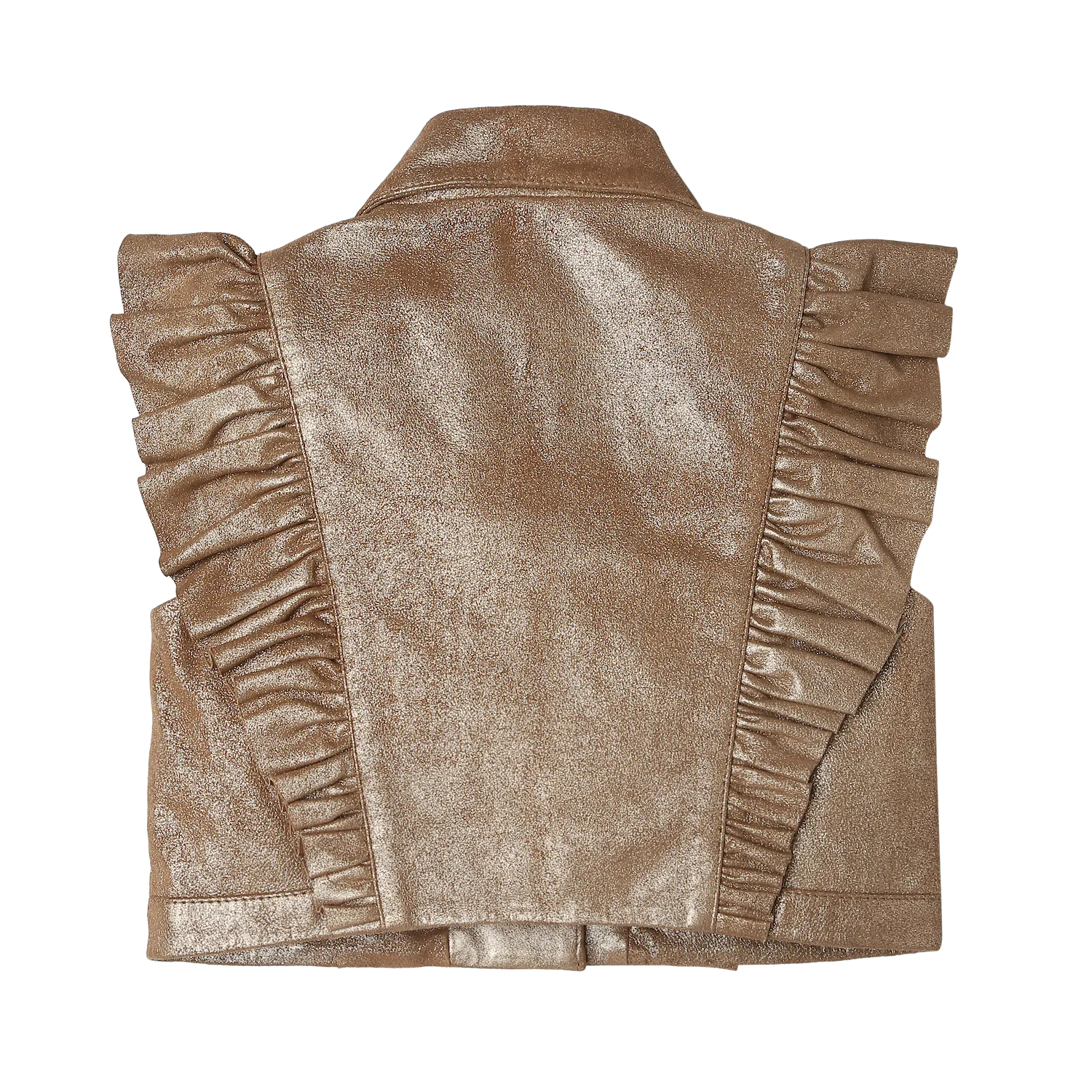 Piep Leather Gilet | Rose Brown Metallic