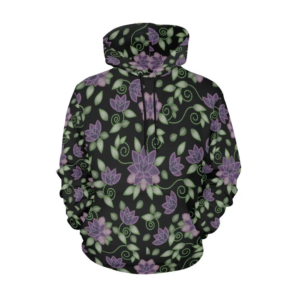 Purple Beaded Rose Hoodie for Women (USA Size)