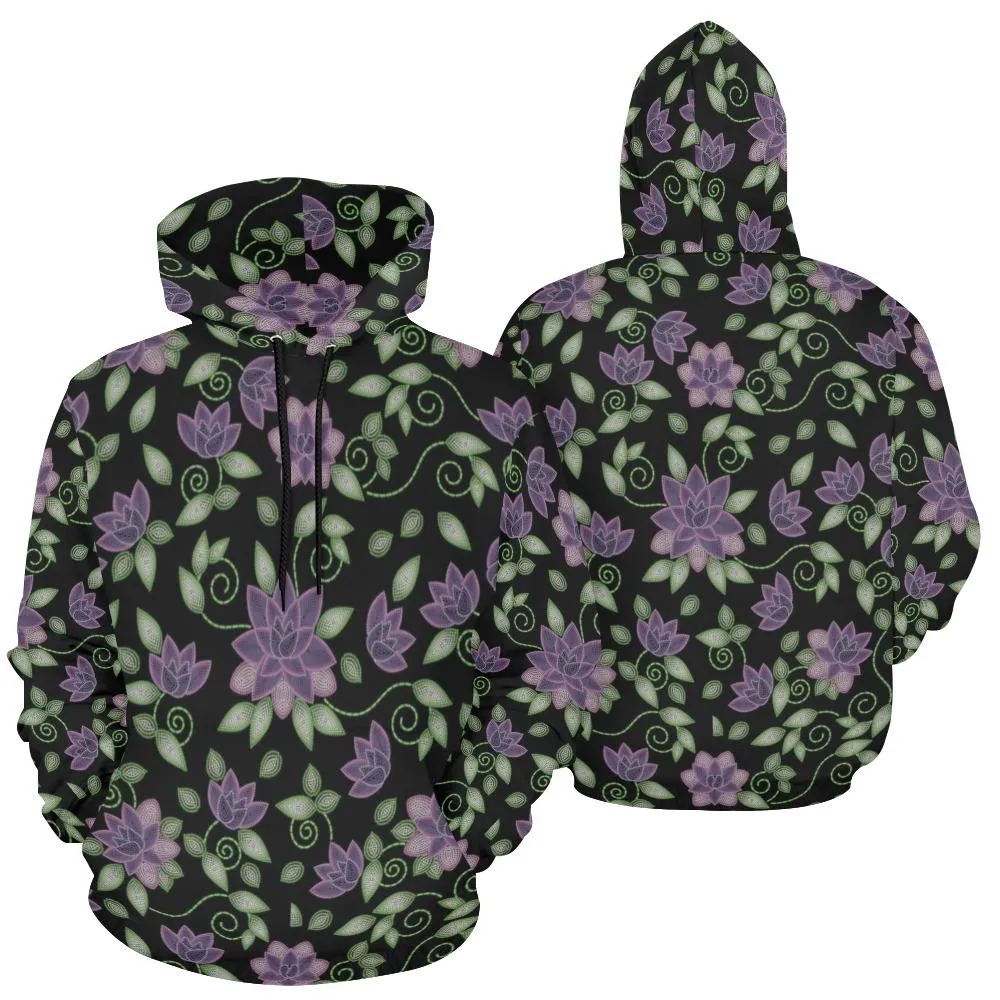 Purple Beaded Rose Hoodie for Women (USA Size)