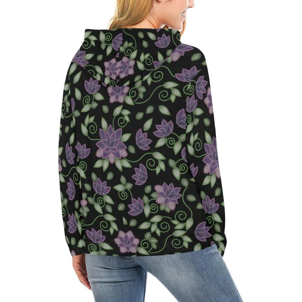 Purple Beaded Rose Hoodie for Women (USA Size)