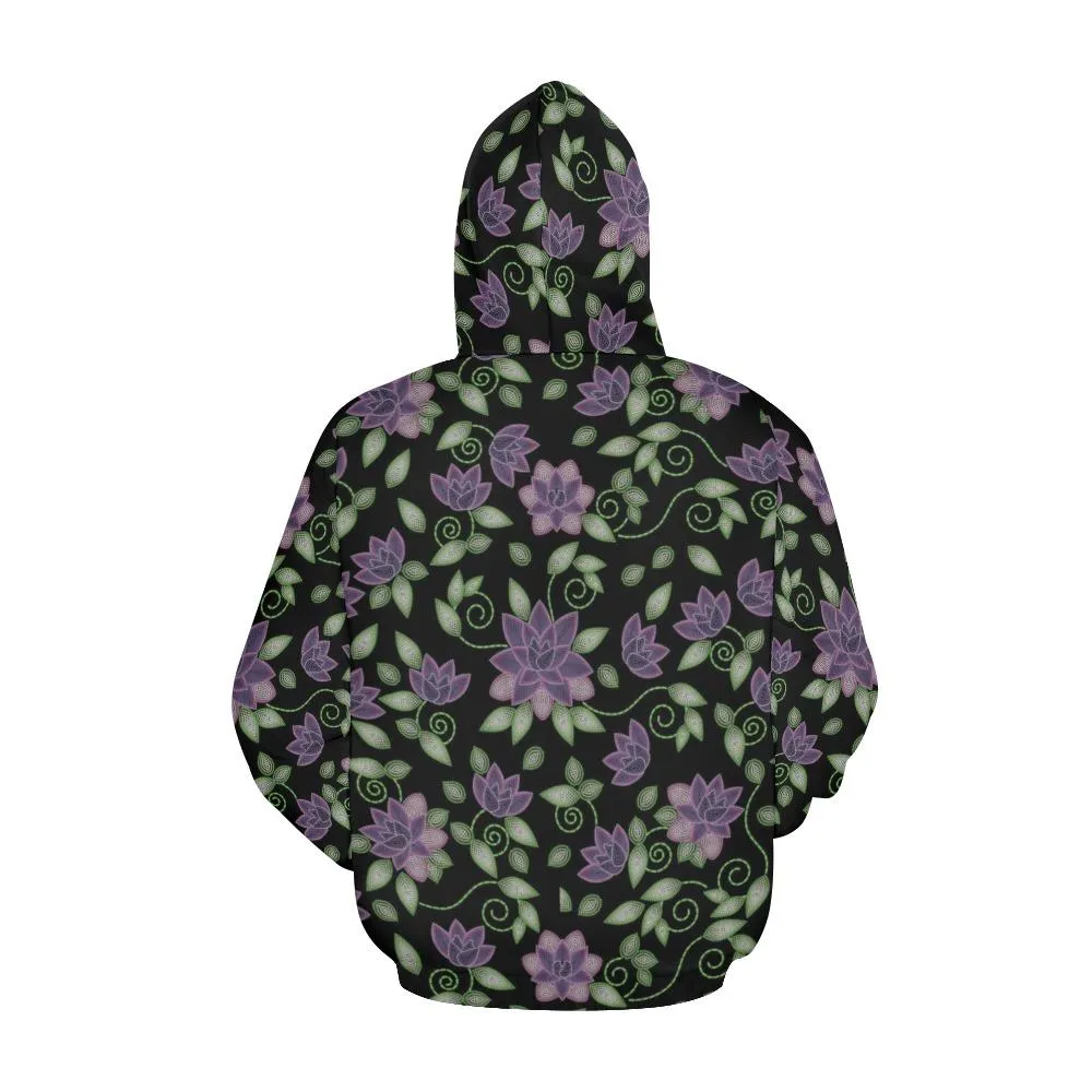 Purple Beaded Rose Hoodie for Women (USA Size)