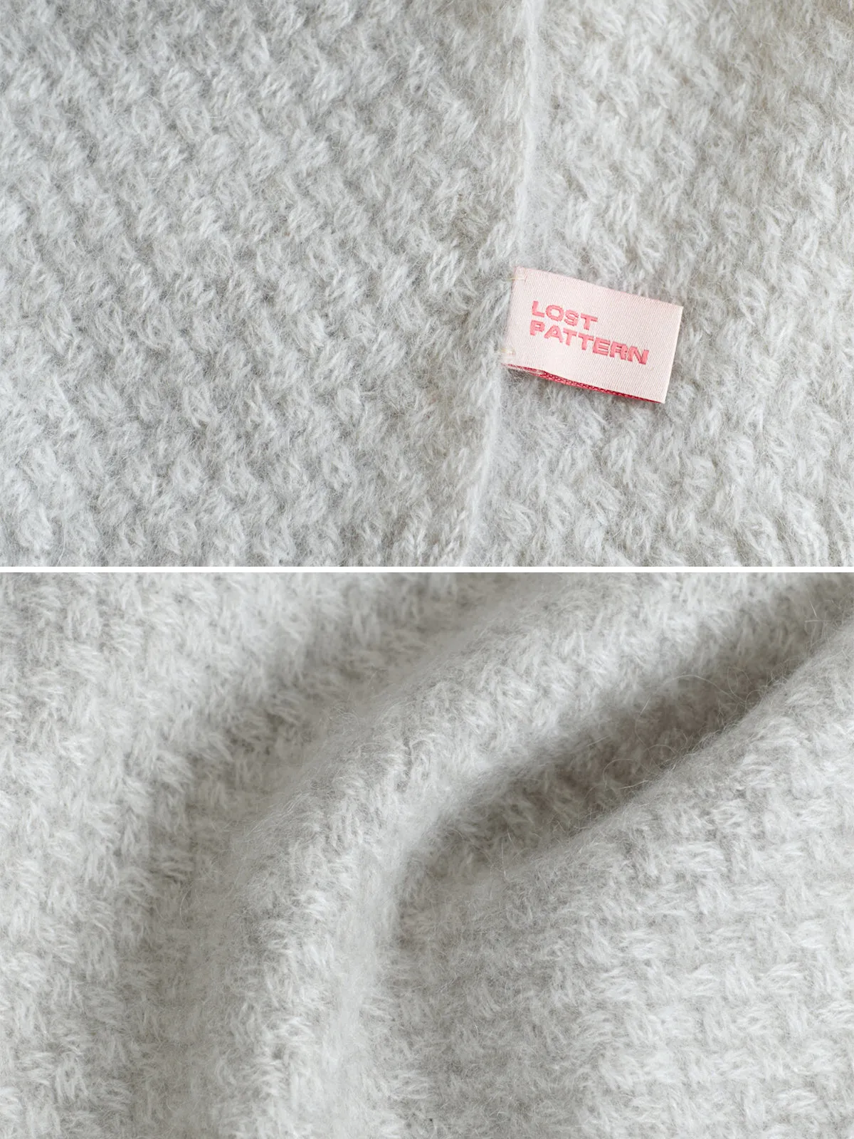 "Warmth Whisper" Waffle Knit Cashmere Scarf - Light Grey