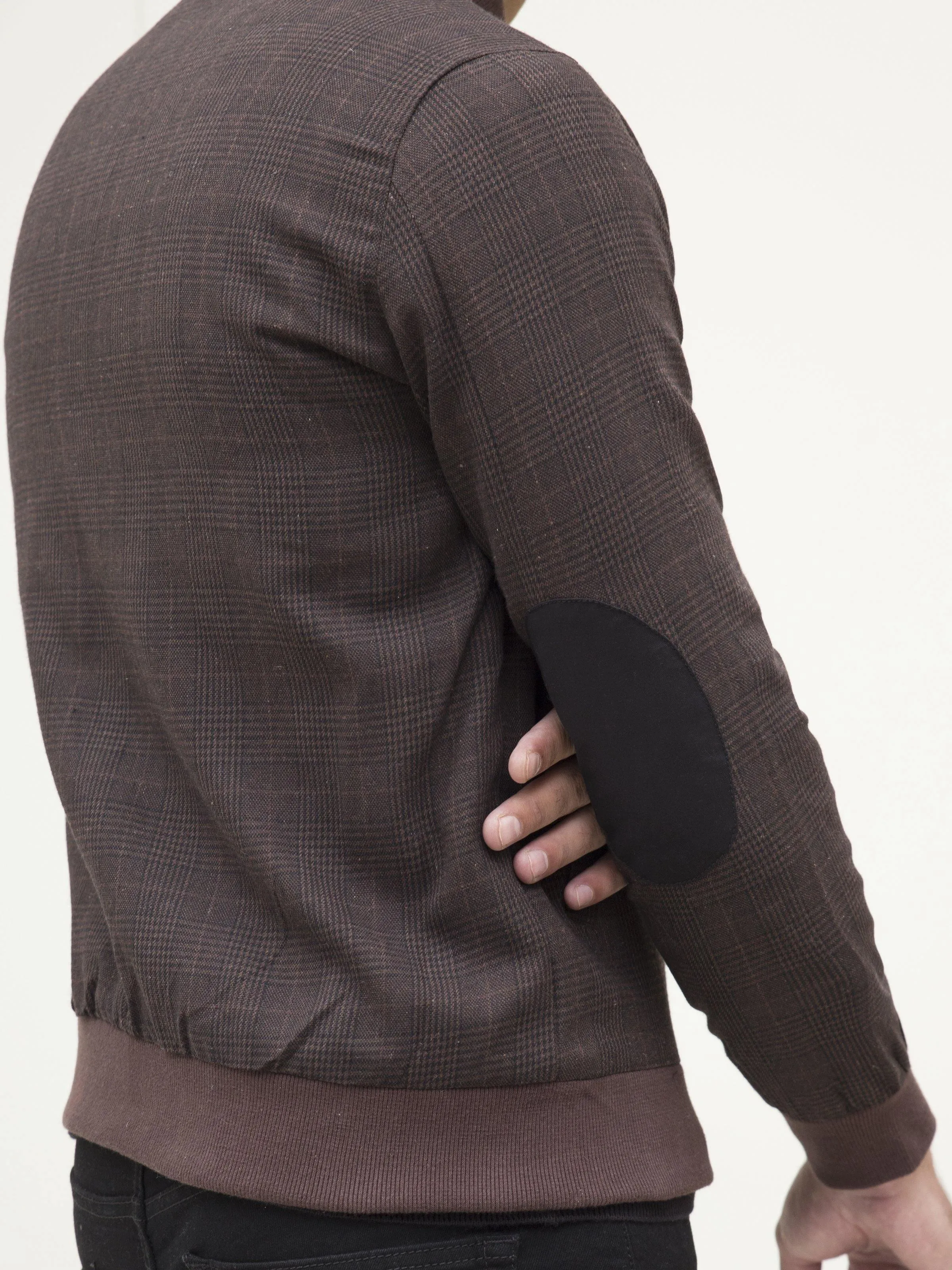 RIB BAN JACKET FULL SLEEVE BROWN BLACK