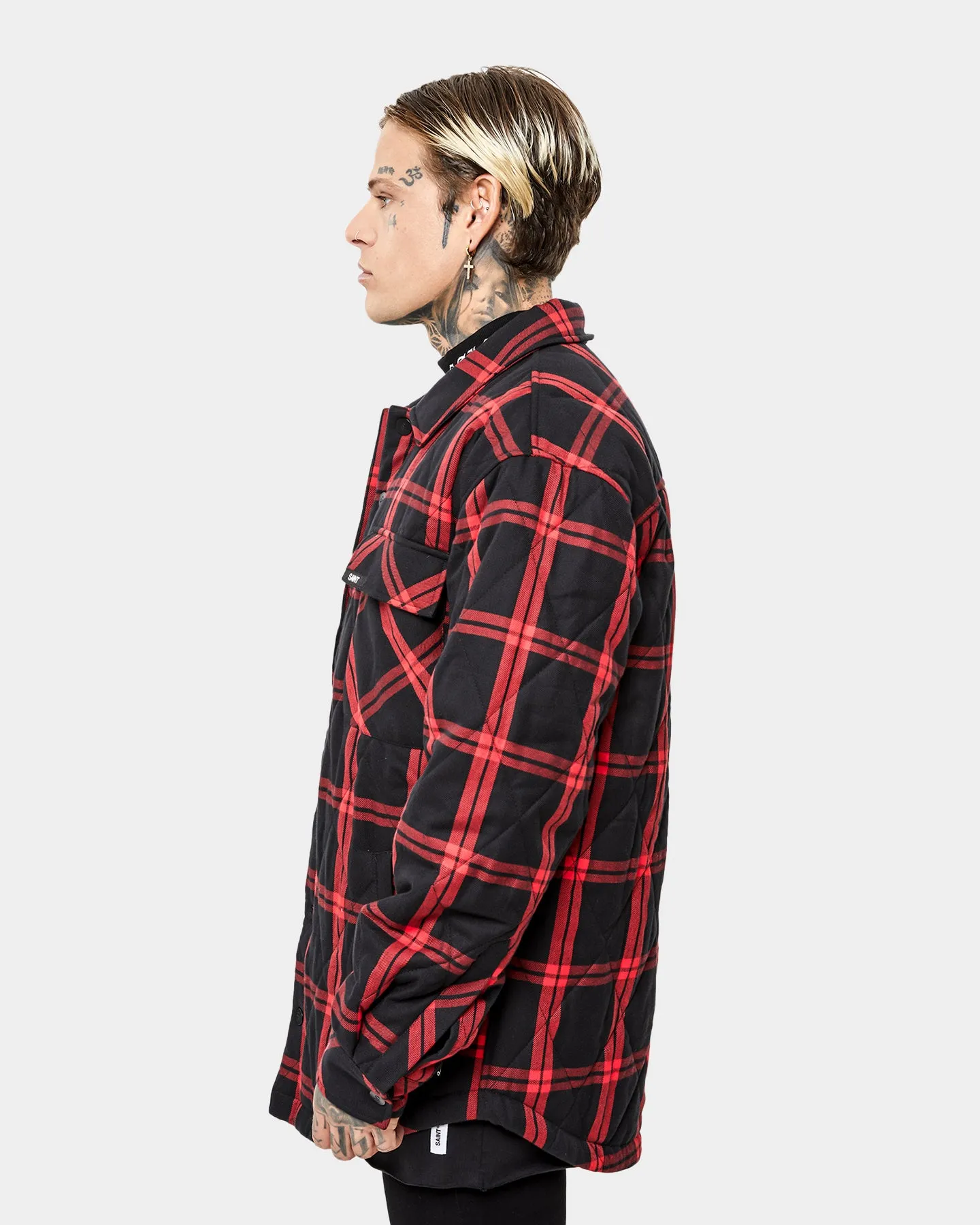 Saint Morta Quilted Flannel Jacket Red/Black