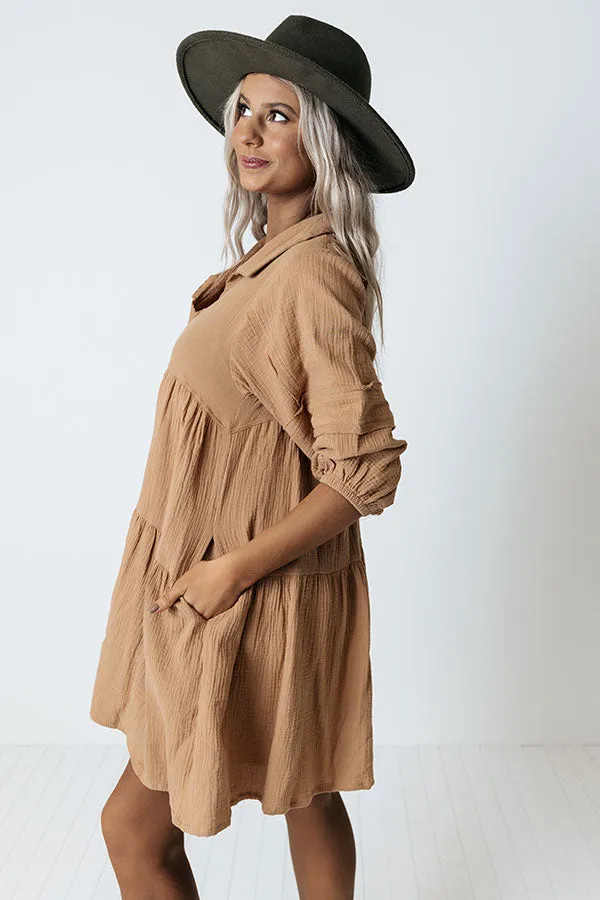 Shape Of My Heart Babydoll Dress In Khaki