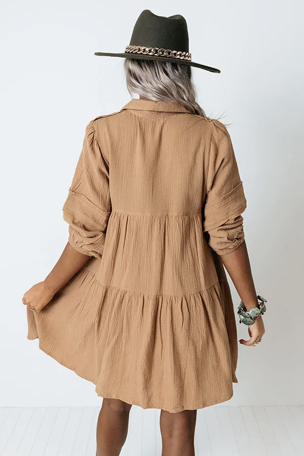 Shape Of My Heart Babydoll Dress In Khaki