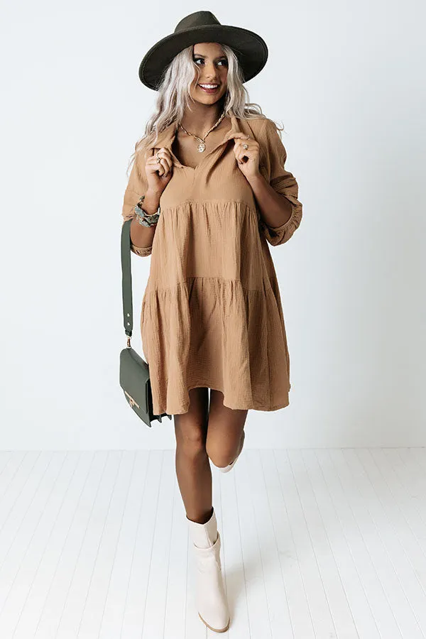 Shape Of My Heart Babydoll Dress In Khaki