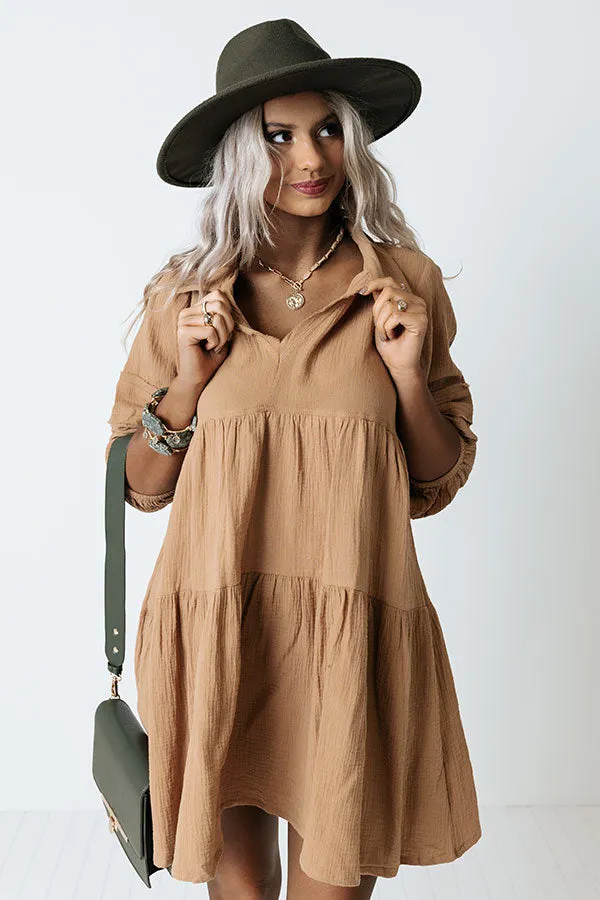 Shape Of My Heart Babydoll Dress In Khaki