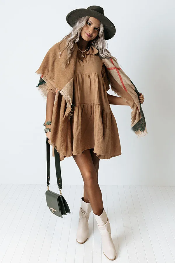 Shape Of My Heart Babydoll Dress In Khaki