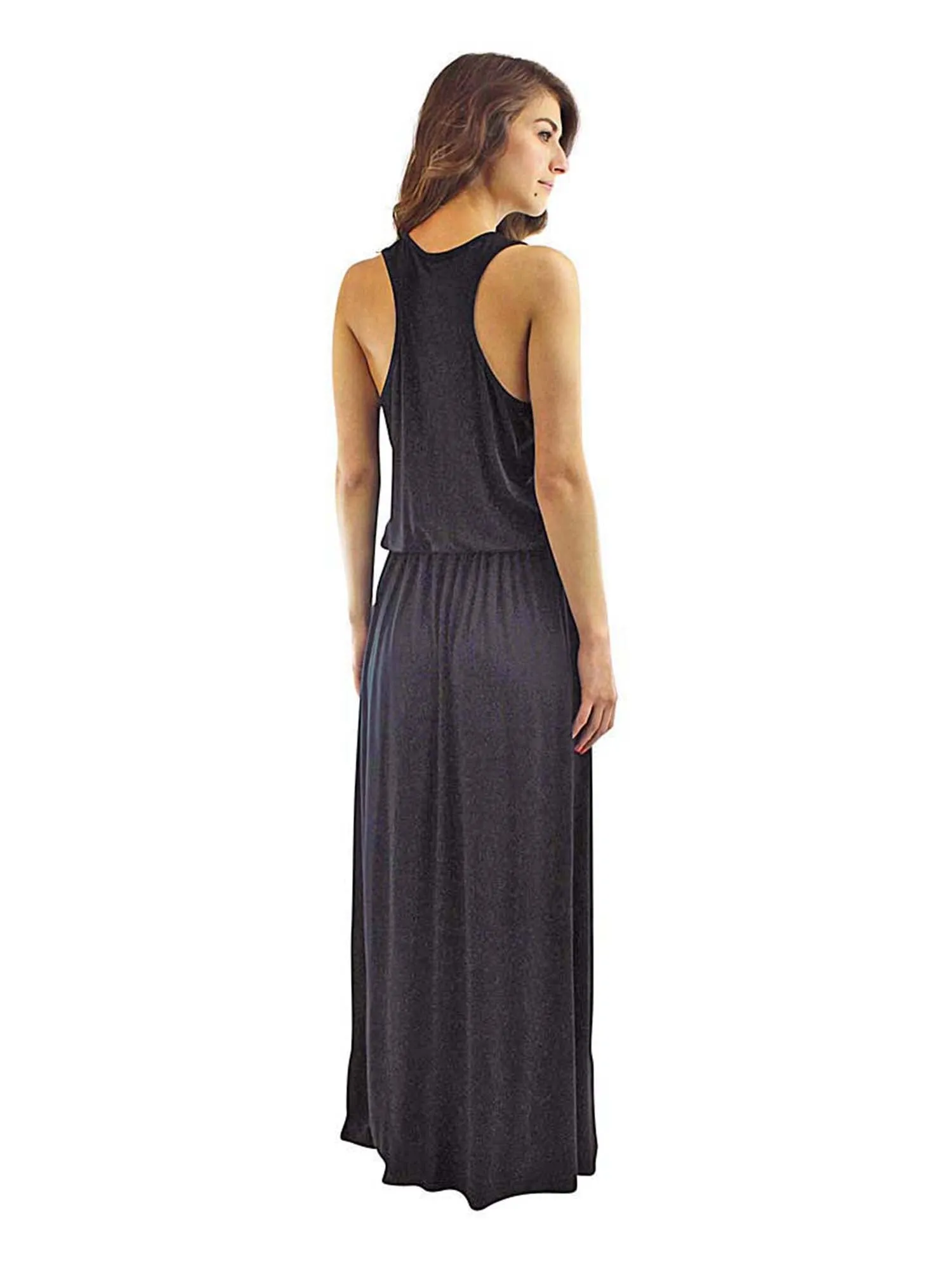 Sleeveless Racer Back High Waist Maxi Dress