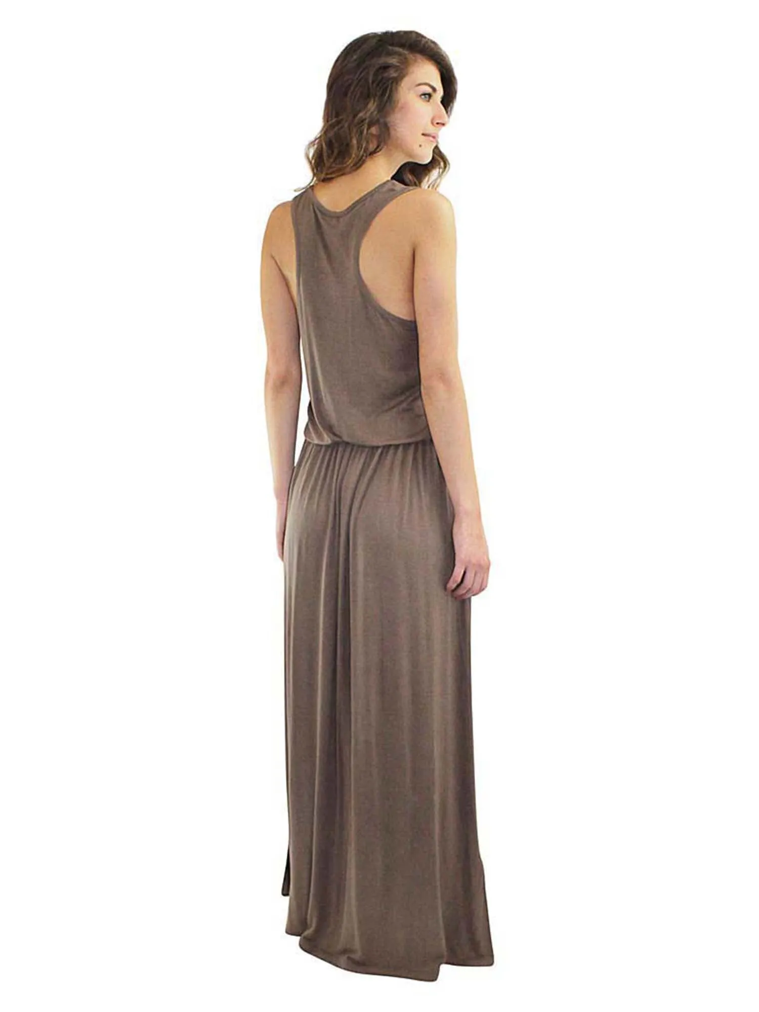 Sleeveless Racer Back High Waist Maxi Dress